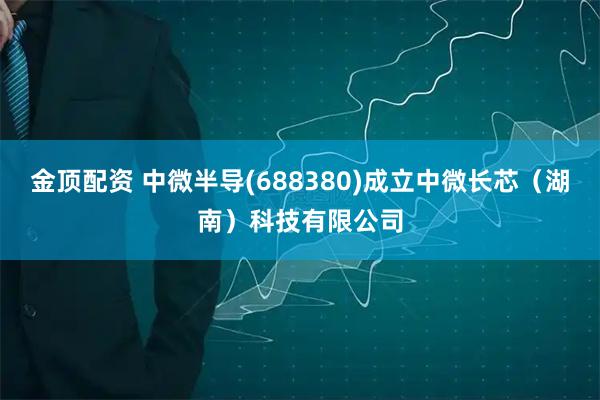 金顶配资 中微半导(688380)成立中微长芯（湖南）科技有限公司